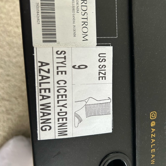 Azalea Wang Cicely-Denim Glamorous Silver and Blue Strappy Heels - Picture 6 of 7